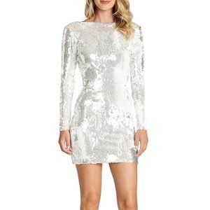 Dress the Population Lola silver reversible sequins